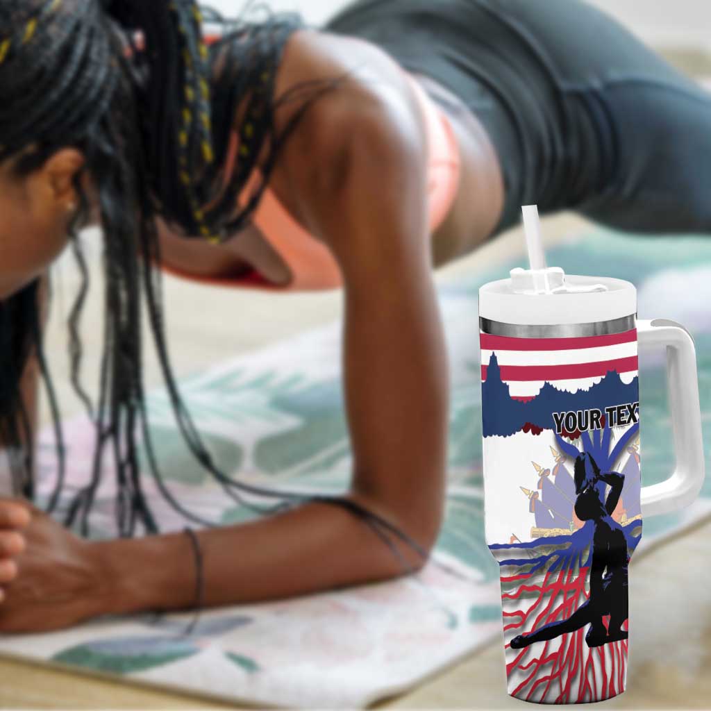 Afro Haiti Heritage Month 2025 Tumbler With Handle American Raised With Haitian Roots