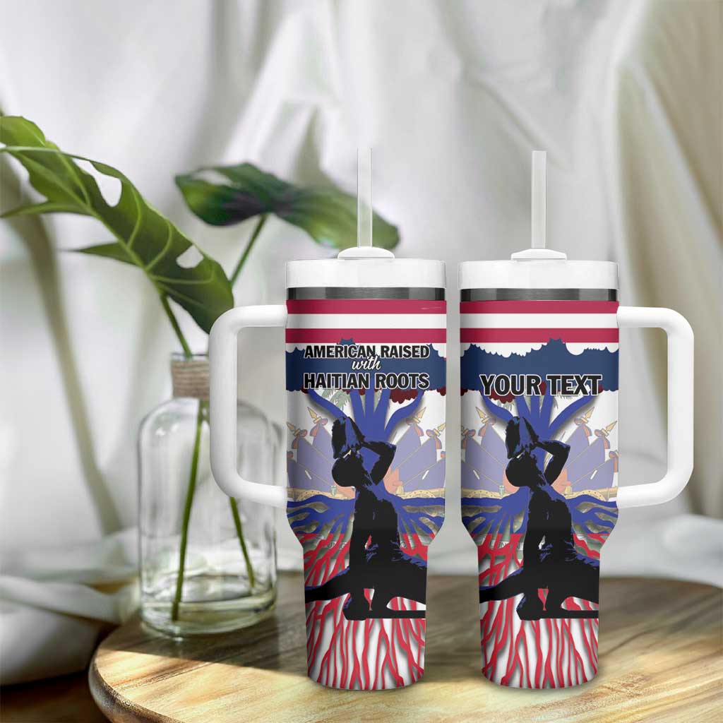 Afro Haiti Heritage Month 2025 Tumbler With Handle American Raised With Haitian Roots