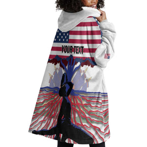 Afro Haiti Heritage Month 2025 Wearable Blanket Hoodie American Raised With Haitian Roots