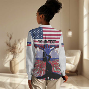 Afro Haiti Heritage Month 2025 Women Casual Shirt American Raised With Haitian Roots