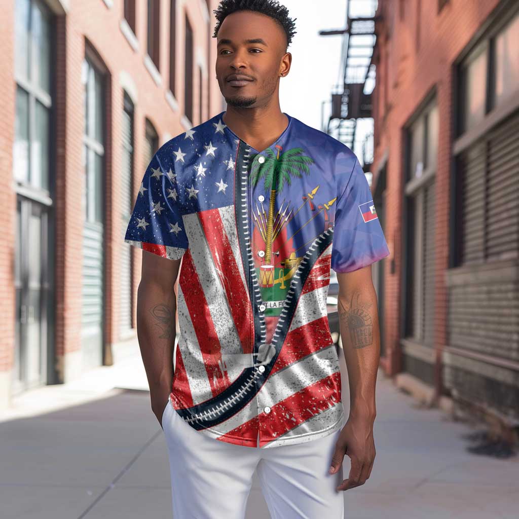 Haitian Americans Zipper Stylized Baseball Jersey Haiti Heritage Month 2025