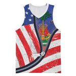 Haitian Americans Zipper Stylized Basketball Jersey Haiti Heritage Month 2025 LT01