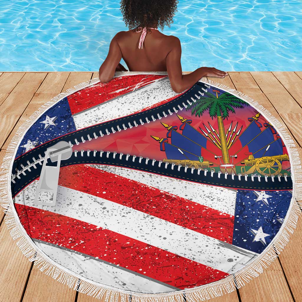 Haitian Americans Zipper Stylized Beach Blanket Haiti Heritage Month 2025