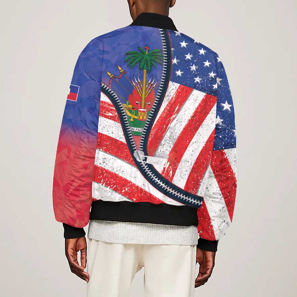 Haitian Americans Zipper Stylized Bomber Jacket Haiti Heritage Month 2025