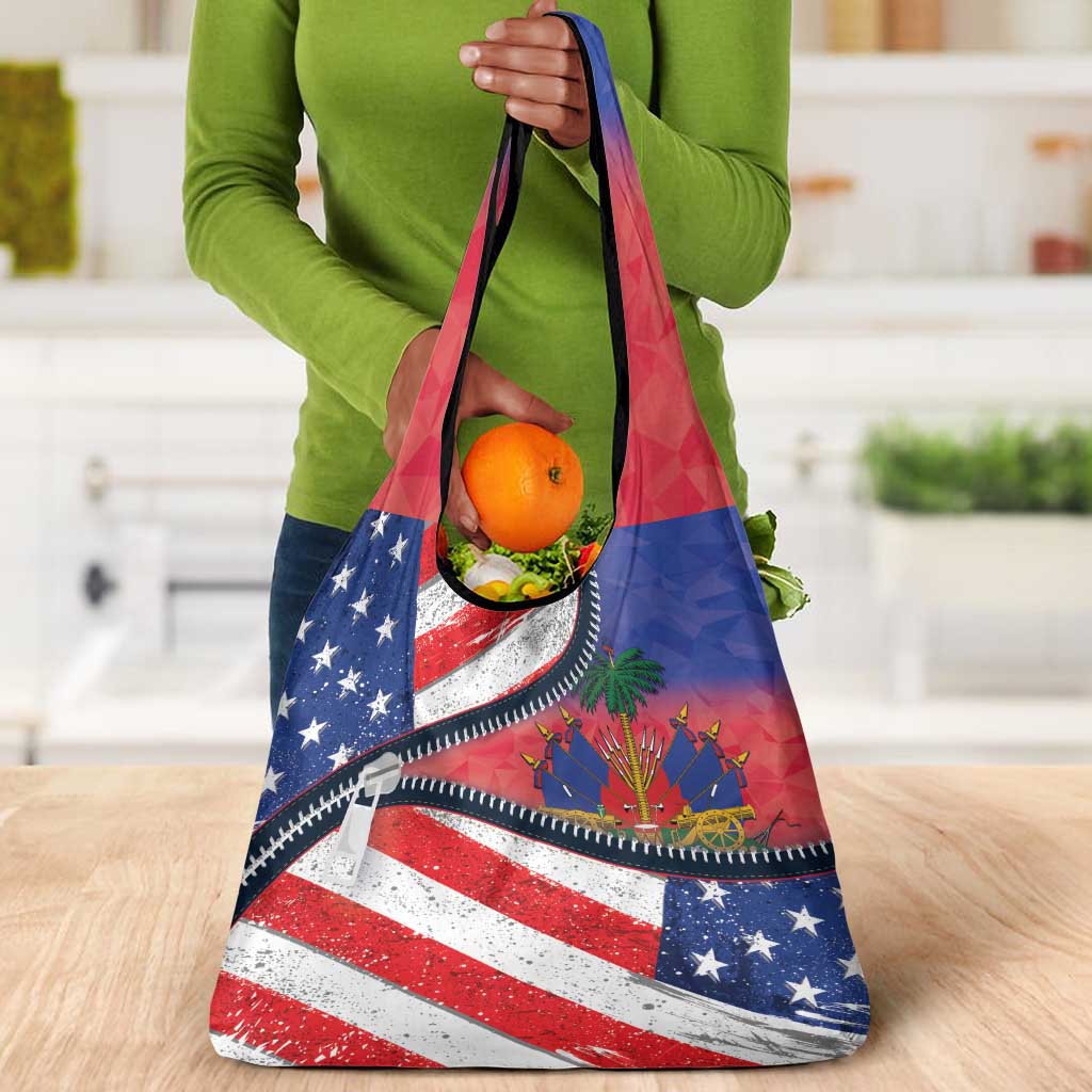 Haitian Americans Zipper Stylized Grocery Bag Haiti Heritage Month 2025