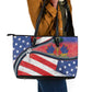Haitian Americans Zipper Stylized Leather Tote Bag Haiti Heritage Month 2025