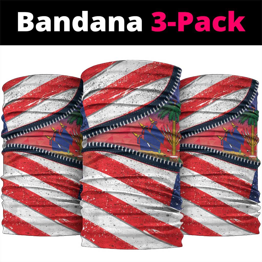 Haitian Americans Zipper Stylized Neck Gaiter Haiti Heritage Month 2025 LT01