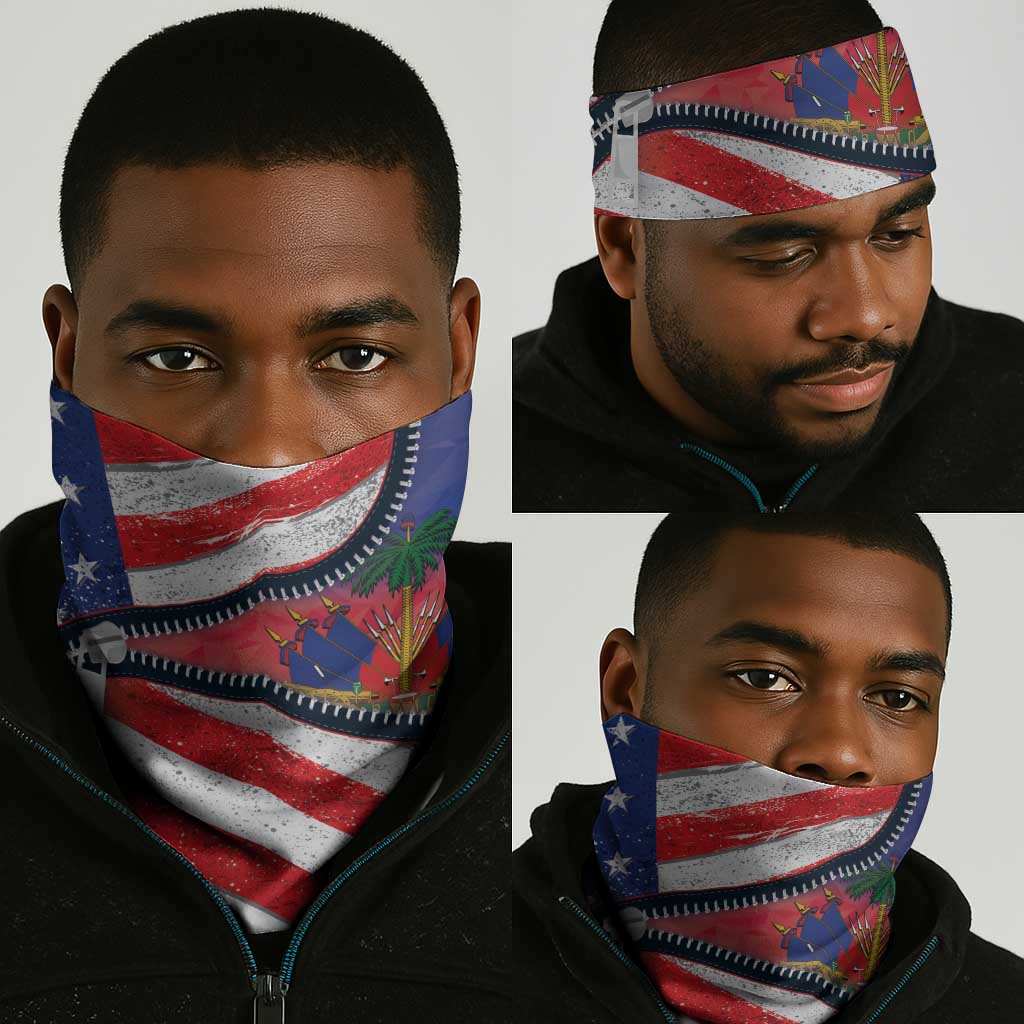 Haitian Americans Zipper Stylized Neck Gaiter Haiti Heritage Month 2025 LT01