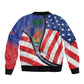 Haitian Americans Zipper Stylized Sleeve Zip Bomber Jacket Haiti Heritage Month 2025