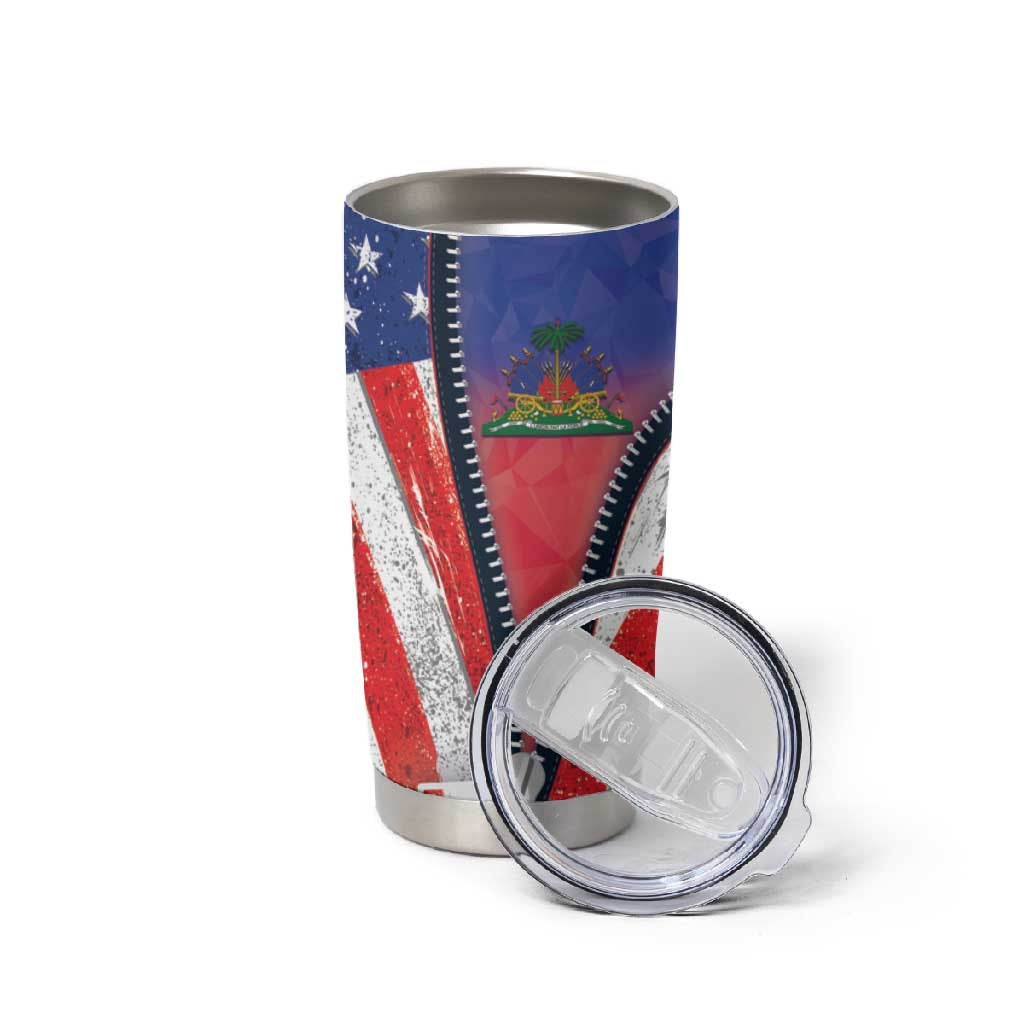 Haitian Americans Zipper Stylized Tumbler Cup Haiti Heritage Month 2025