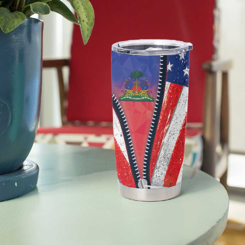 Haitian Americans Zipper Stylized Tumbler Cup Haiti Heritage Month 2025