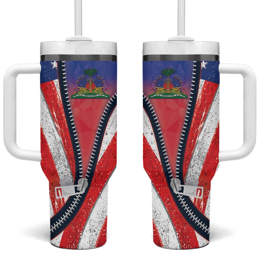 Haitian Americans Zipper Stylized Tumbler With Handle Haiti Heritage Month 2025