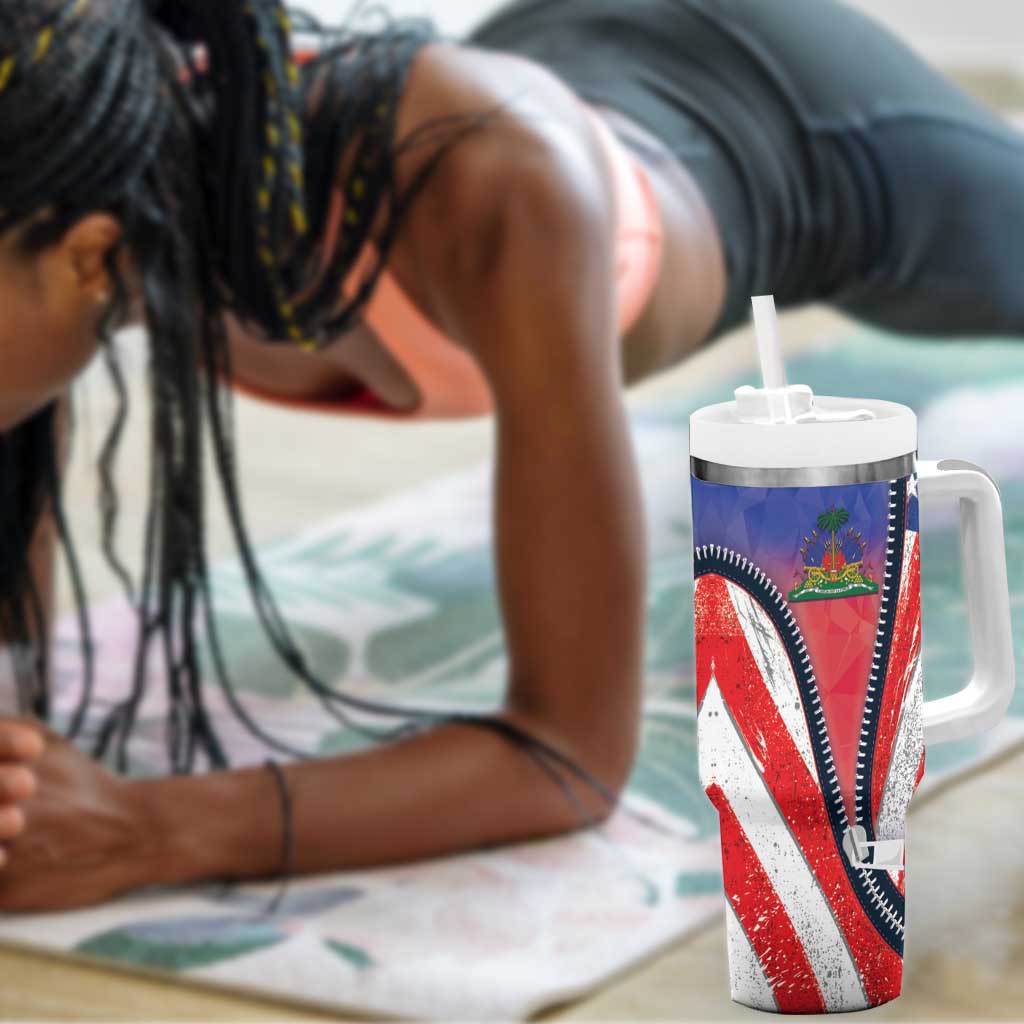 Haitian Americans Zipper Stylized Tumbler With Handle Haiti Heritage Month 2025