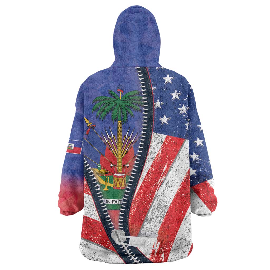 Haitian Americans Zipper Stylized Wearable Blanket Hoodie Haiti Heritage Month 2025