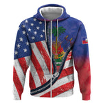 Haitian Americans Zipper Stylized Zip Hoodie Haiti Heritage Month 2025