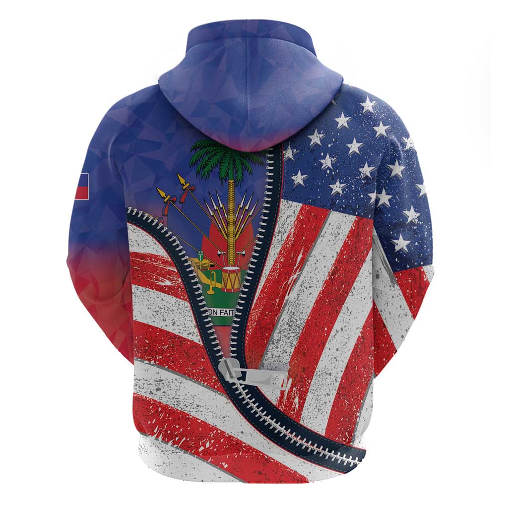 Haitian Americans Zipper Stylized Zip Hoodie Haiti Heritage Month 2025