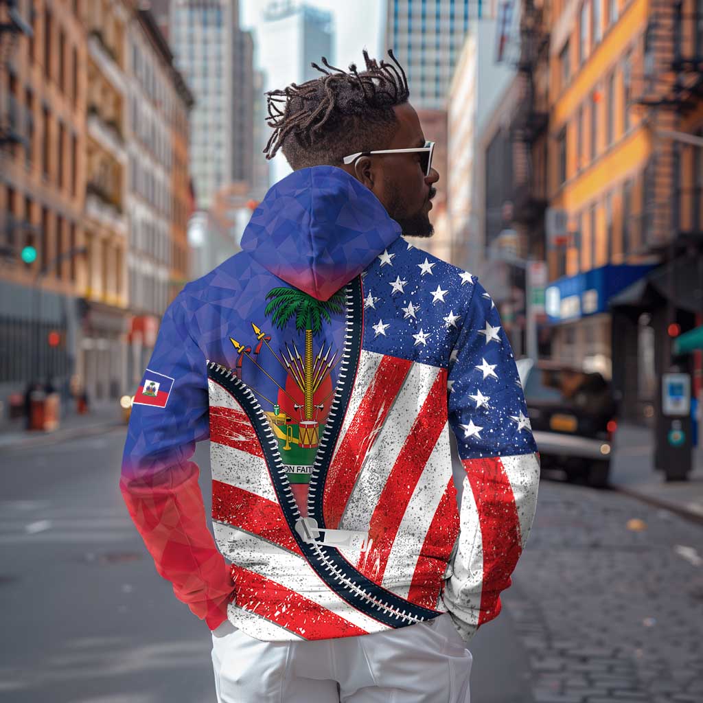 Haitian Americans Zipper Stylized Zip Hoodie Haiti Heritage Month 2025