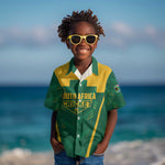 Custom South Africa Cricket Kid Hawaiian Shirt SA Protea Woza Nawe