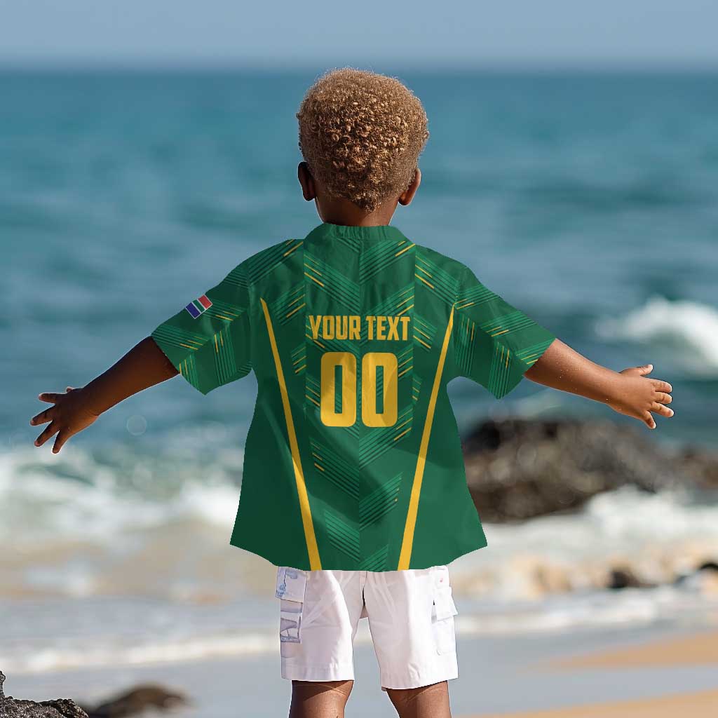 Custom South Africa Cricket Kid Hawaiian Shirt SA Protea Woza Nawe