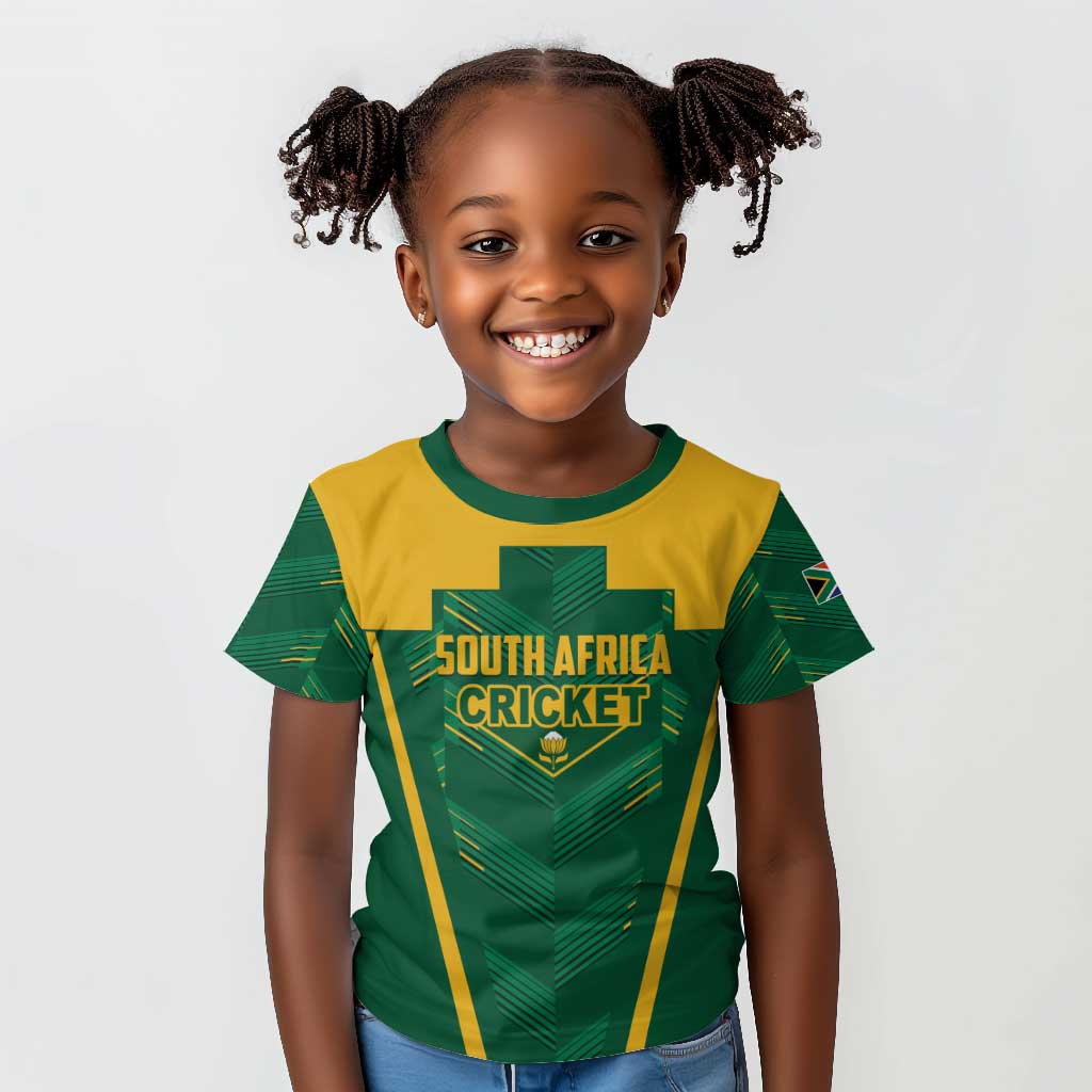 Custom South Africa Cricket Kid T shirt SA Protea Woza Nawe