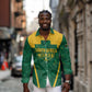 Custom South Africa Cricket Long Sleeve Button Shirt SA Protea Woza Nawe