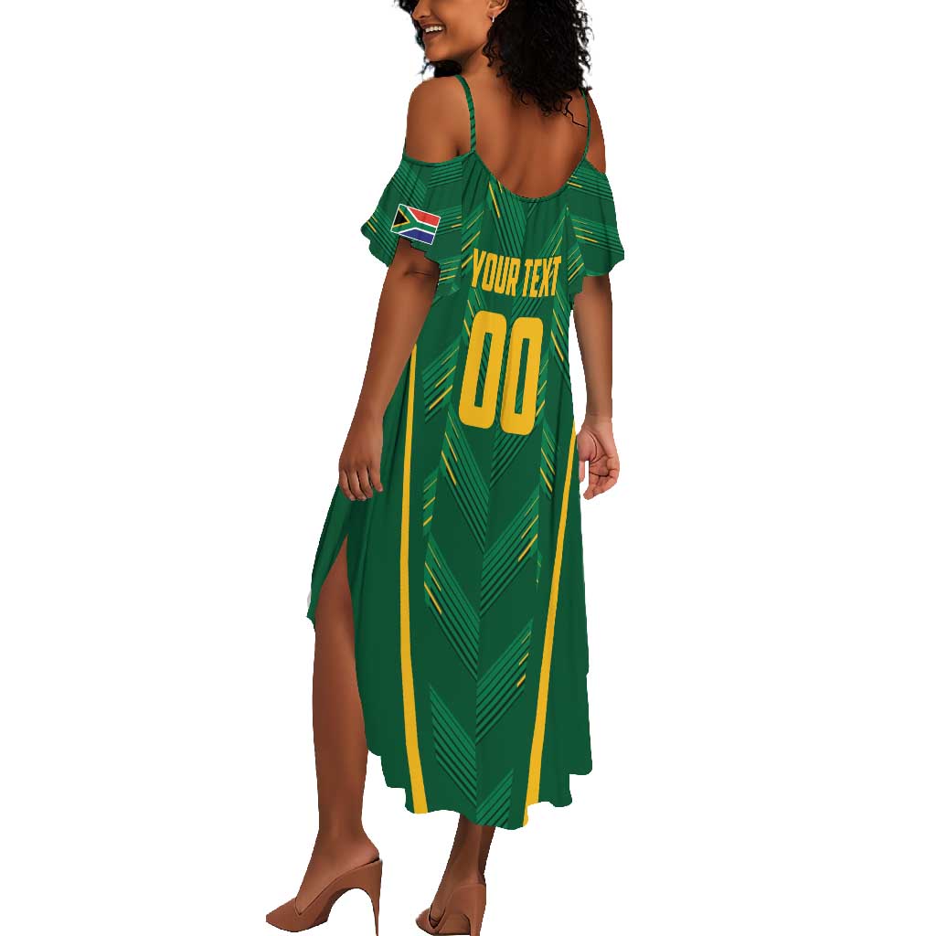 Custom South Africa Cricket Summer Maxi Dress SA Protea Woza Nawe