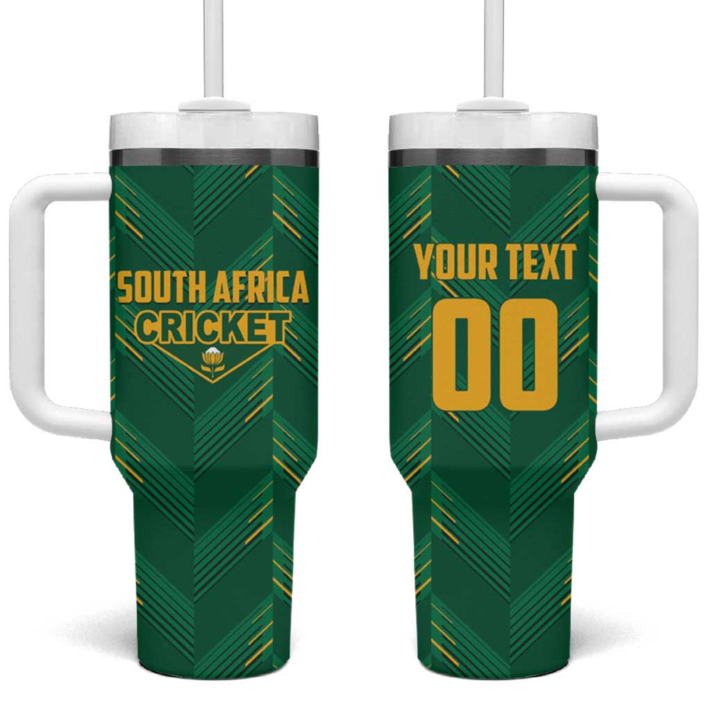 Custom South Africa Cricket Tumbler With Handle SA Protea Woza Nawe