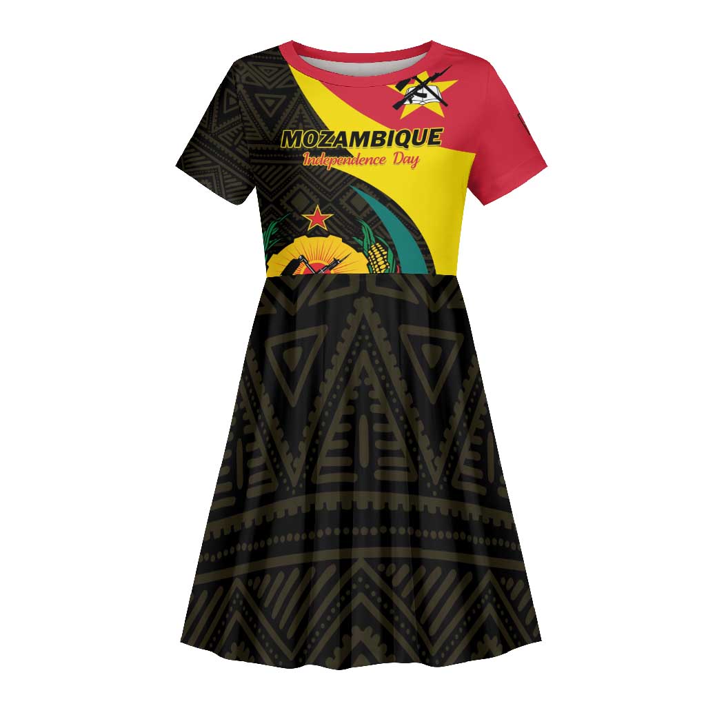 Mozambique Independence Day Kid Short Sleeve Dress Muzambhiki 1975 Anniversary