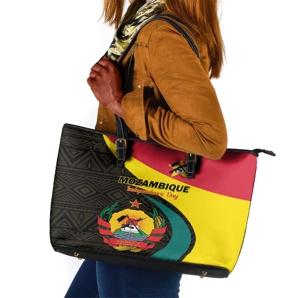 Mozambique Independence Day Leather Tote Bag Muzambhiki 1975 Anniversary