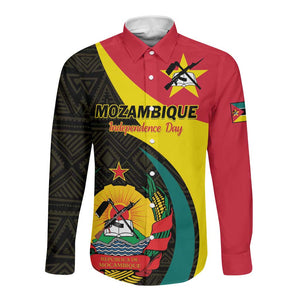 Mozambique Independence Day Long Sleeve Button Shirt Muzambhiki 1975 Anniversary