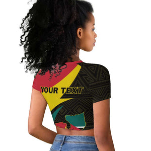 Mozambique Independence Day Raglan Cropped T shirt Muzambhiki 1975 Anniversary