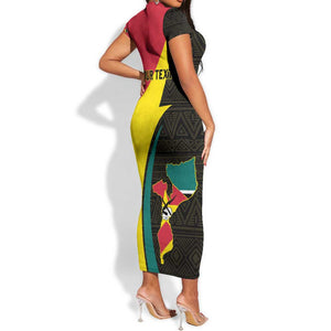 Mozambique Independence Day Short Sleeve Bodycon Dress Muzambhiki 1975 Anniversary