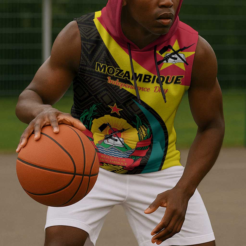 Mozambique Independence Day Sleeveless Hoodie Muzambhiki 1975 Anniversary - African Pride