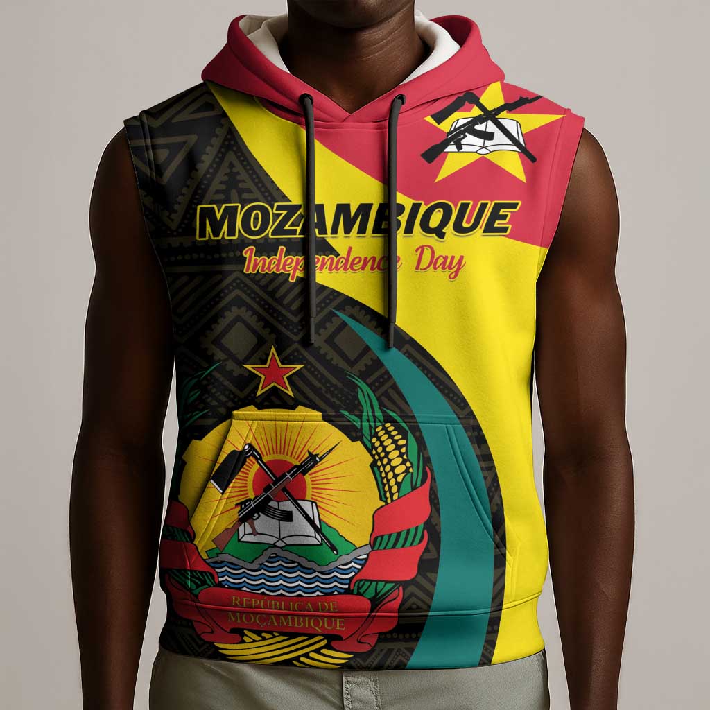 Mozambique Independence Day Sleeveless Hoodie Muzambhiki 1975 Anniversary - African Pride
