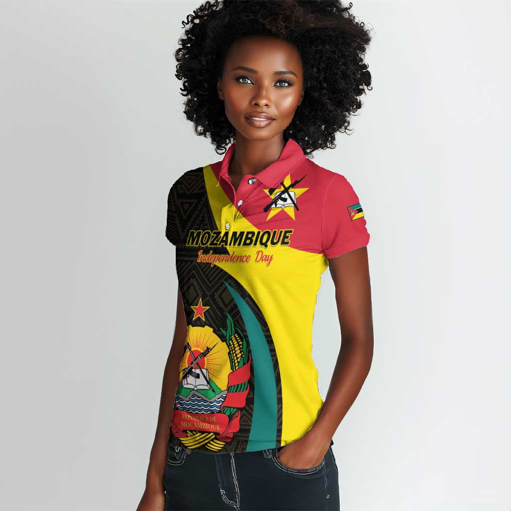 Mozambique Independence Day Women Polo Shirt Muzambhiki 1975 Anniversary