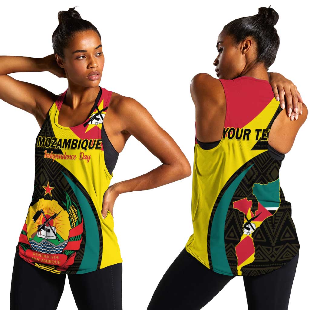 Mozambique Independence Day Women Racerback Tank Muzambhiki 1975 Anniversary