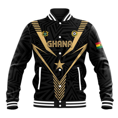 Custom Football 2026 Ghana Baseball Jacket Black Stars Rise
