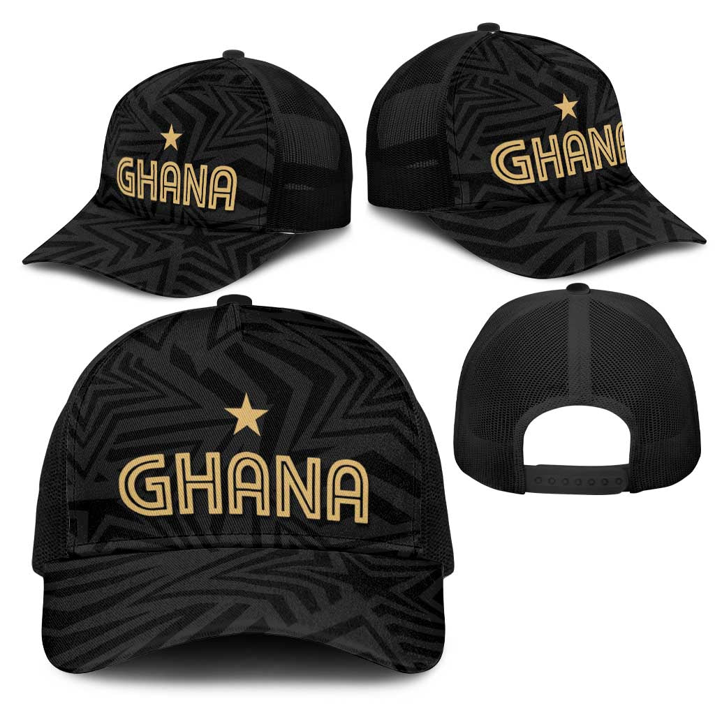 Football 2026 Ghana Baseball Net Cap Black Stars Rise