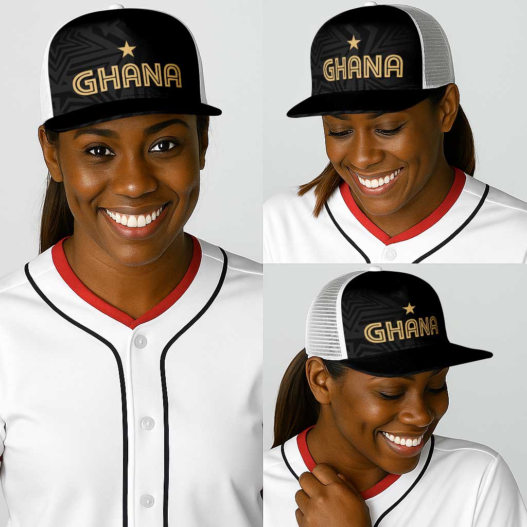 Football 2026 Ghana Baseball Net Cap Black Stars Rise