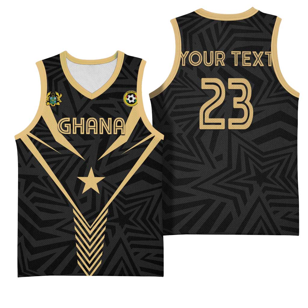 Custom Football 2026 Ghana Basketball Jersey Black Stars Rise