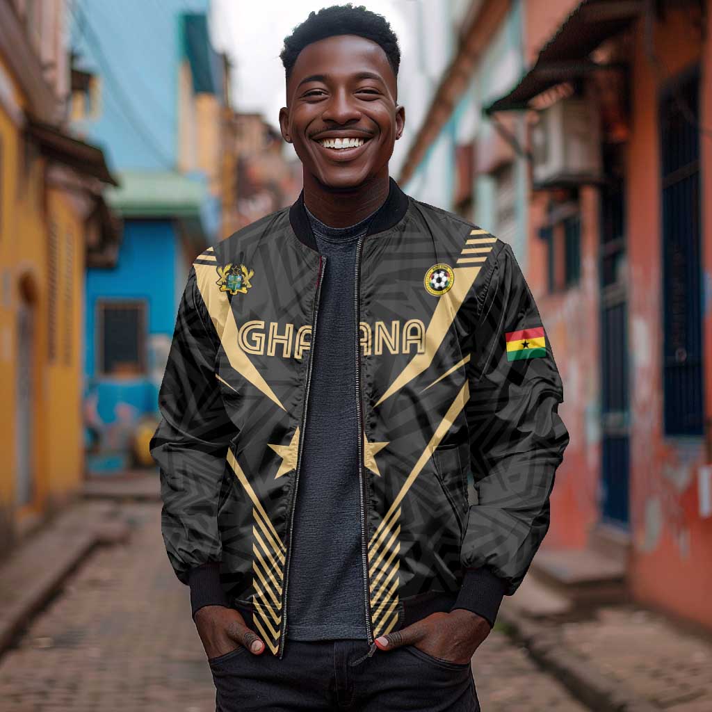 Custom Football 2026 Ghana Bomber Jacket Black Stars Rise