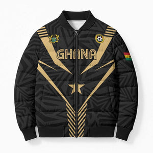 Custom Football 2026 Ghana Bomber Puffer Jacket Black Stars Rise