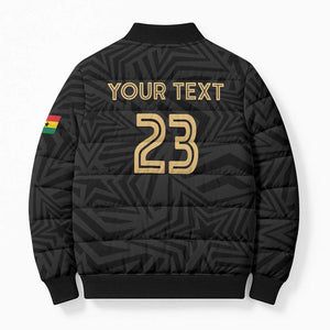 Custom Football 2026 Ghana Bomber Puffer Jacket Black Stars Rise