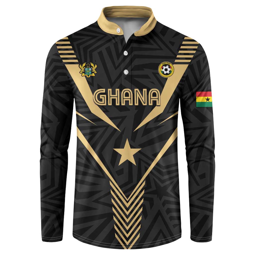 Custom Football 2026 Ghana Button Sweatshirt Black Stars Rise