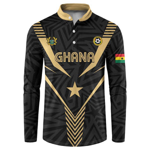 Custom Football 2026 Ghana Button Sweatshirt Black Stars Rise