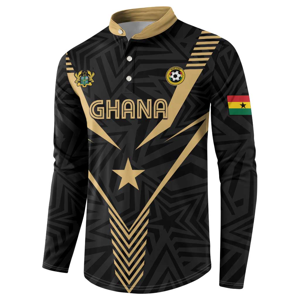Custom Football 2026 Ghana Button Sweatshirt Black Stars Rise
