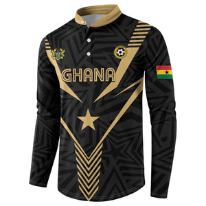 Custom Football 2026 Ghana Button Sweatshirt Black Stars Rise