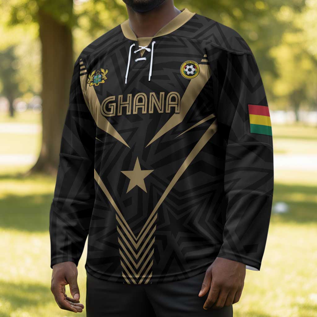 Custom Football 2026 Ghana Hockey Jersey Black Stars Rise