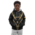 Custom Football 2026 Ghana Kid Hoodie Black Stars Rise