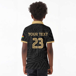 Custom Football 2026 Ghana Kid Polo Shirt Black Stars Rise